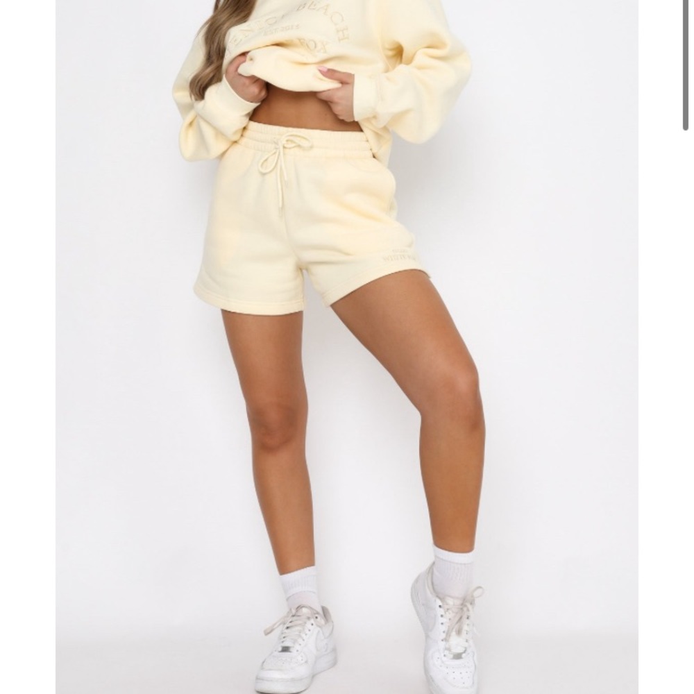 White Fox Along for the Ride Lounge shorts in Butter size M